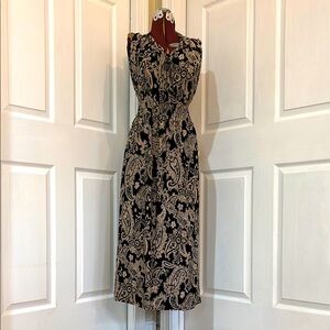 Black and Cream Paisley Sparkly Dress